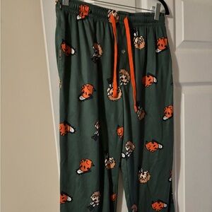 Green Pajama Pants with halloween Print